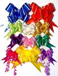 Банты-бабочки цветные с золотой полосой 5см.